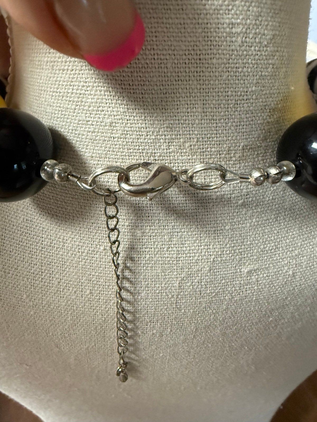 Disney Cruise Ship Bubnlegum Necklace- red, yellow, black and white- Mickey