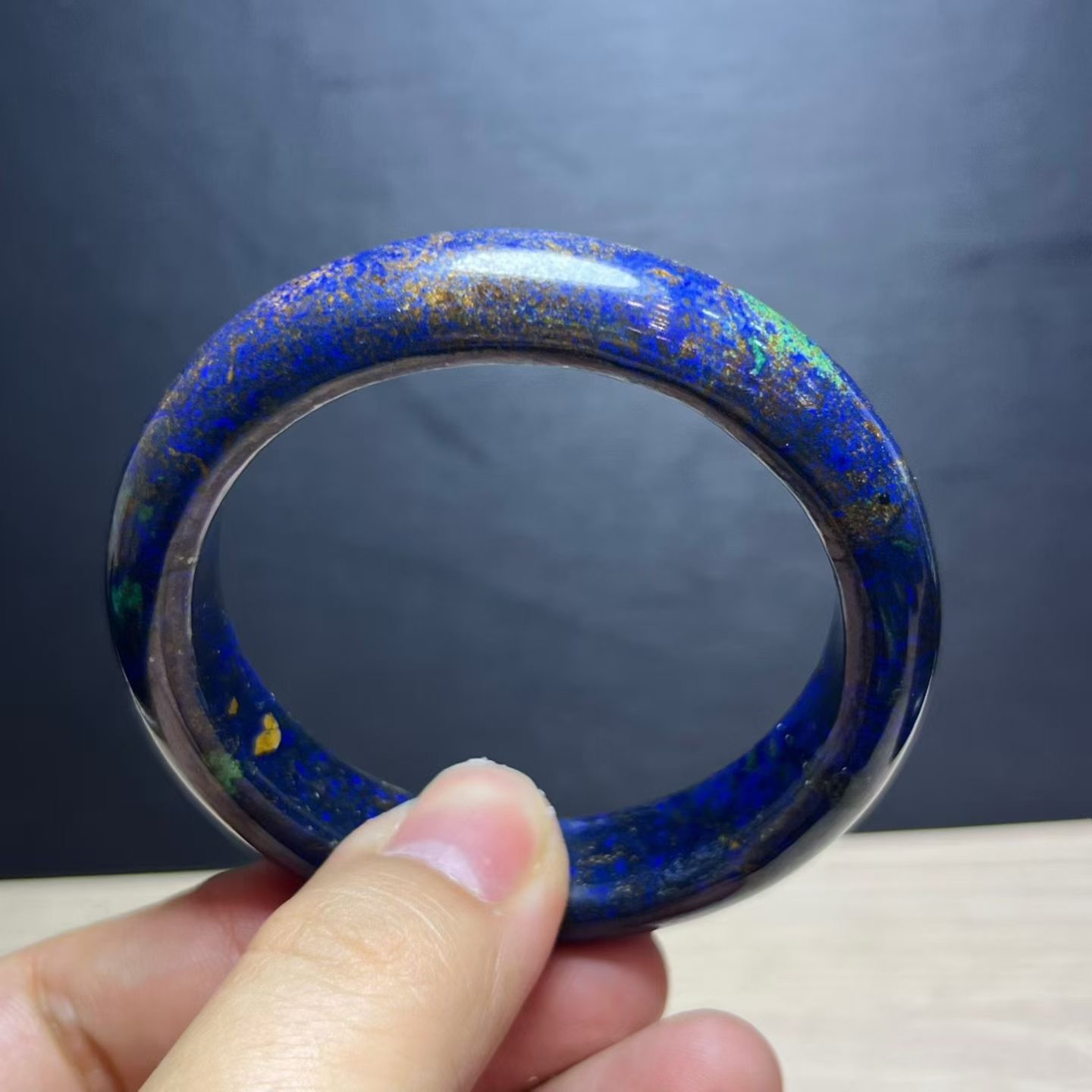 55mm Beauty Glittering Color Azurite & Malachite Crystal Bangle