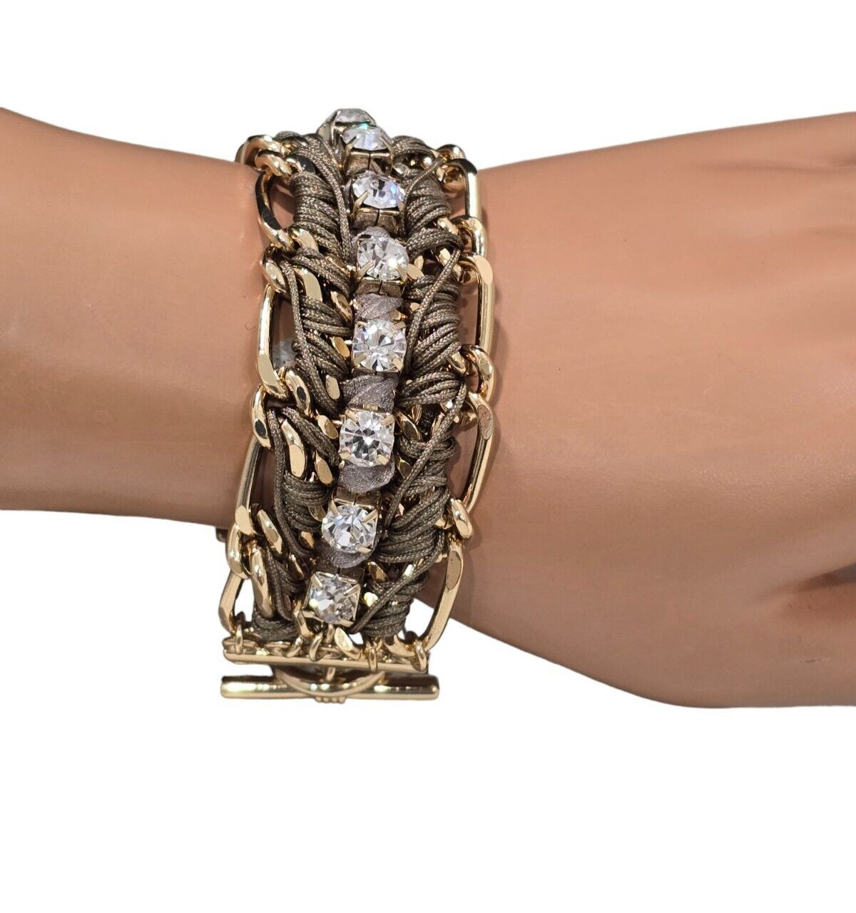 Tommy Bahama Corded Link Toggle Gold Tone Bracelet NWT