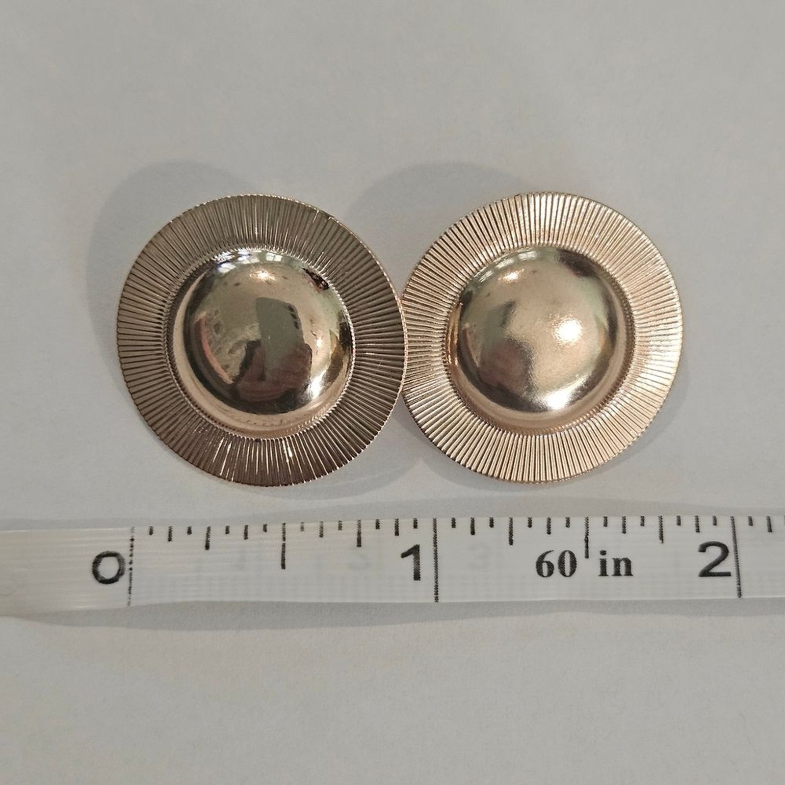 Vintage Gold Stud Dome Geometric Earrings Formal Avant Garde Office Party Retro