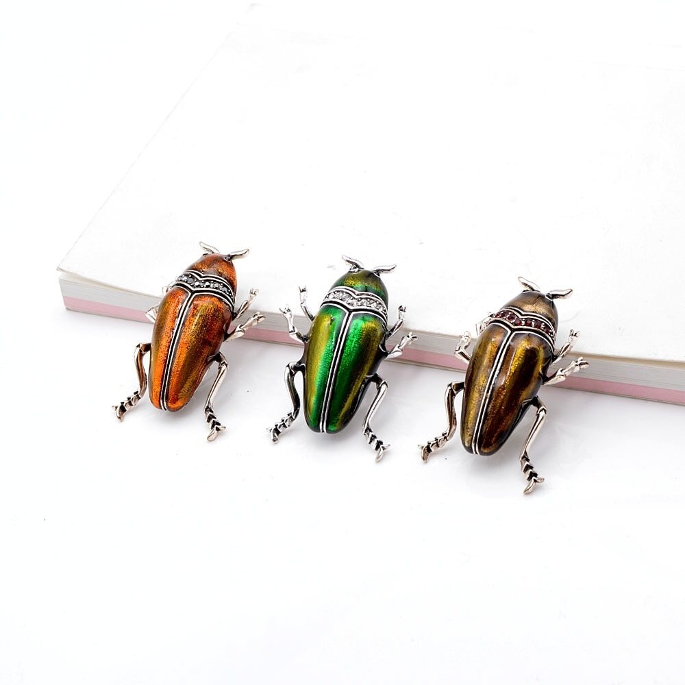 Fun Beetle Brooches Insect Pin Bug Brooch Women Men Jewelry Badges Fashion Gift