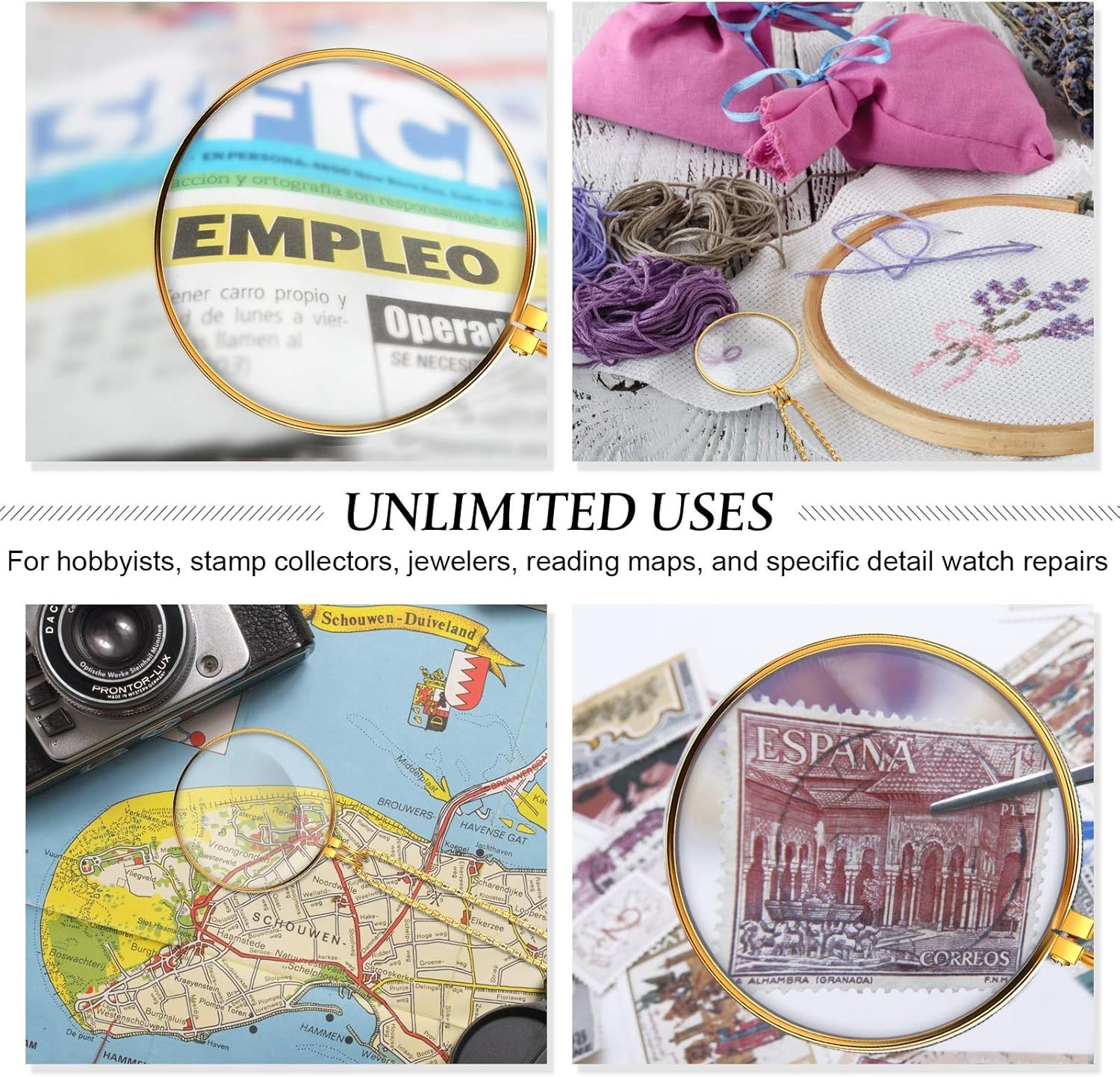 Stylish Magnifying Pendant Necklace for Reading – Ideal for Elderly and Crafters