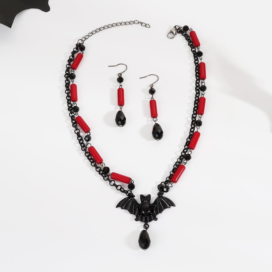 Gothic Witch Jewelry Set for Women Halloween Dark Bat Spider Necklace Earring…