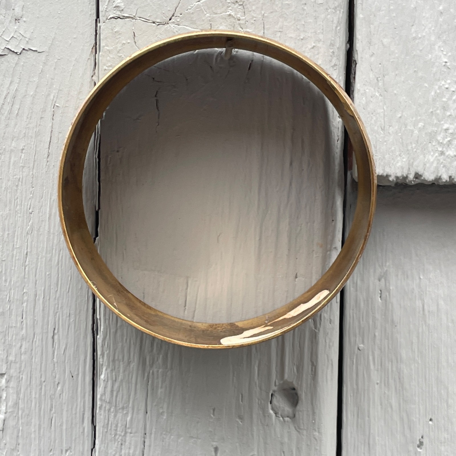 2.75″ D Primal Scribed Markings Solid Brass Bangle Bracelet 1″ W India