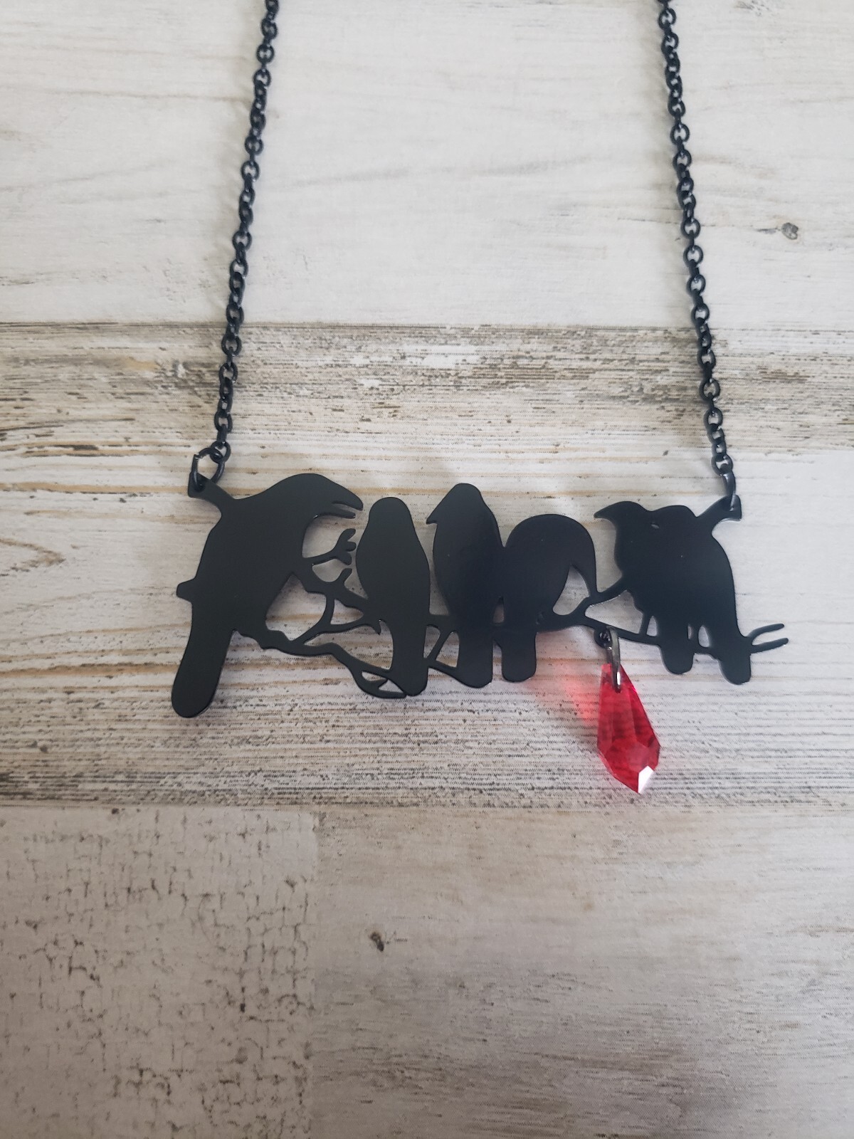 Crow necklace raven witch goth jewelry gothic Halloween cool gift style fashion