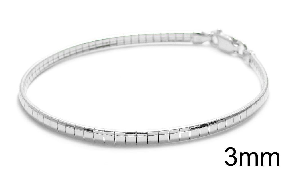 925 Sterling Silver 7″ or 8″ Elegant Omega Bracelet 3mm 4mm 6mm 8mm or 10mm