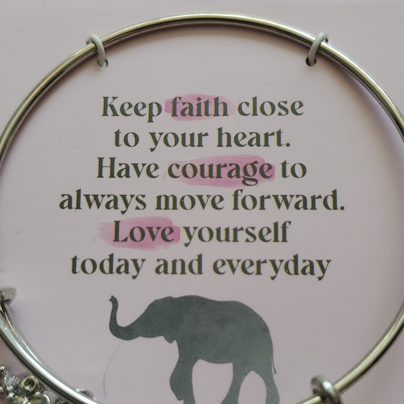 ALEX and ANI Elephant Family Of 3 and 1 heart charms Strength, Unity, and Grace