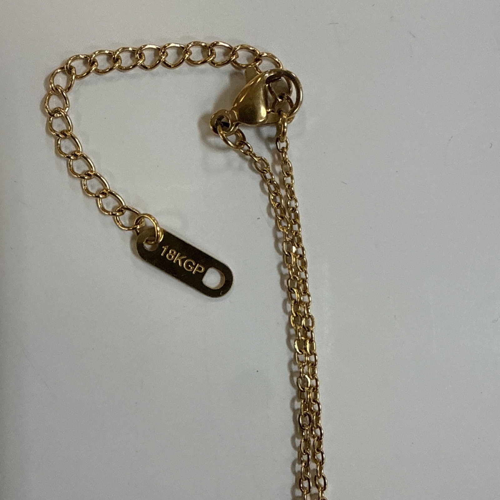 Gold Tone Flower Pendant Box Necklace 18kGP