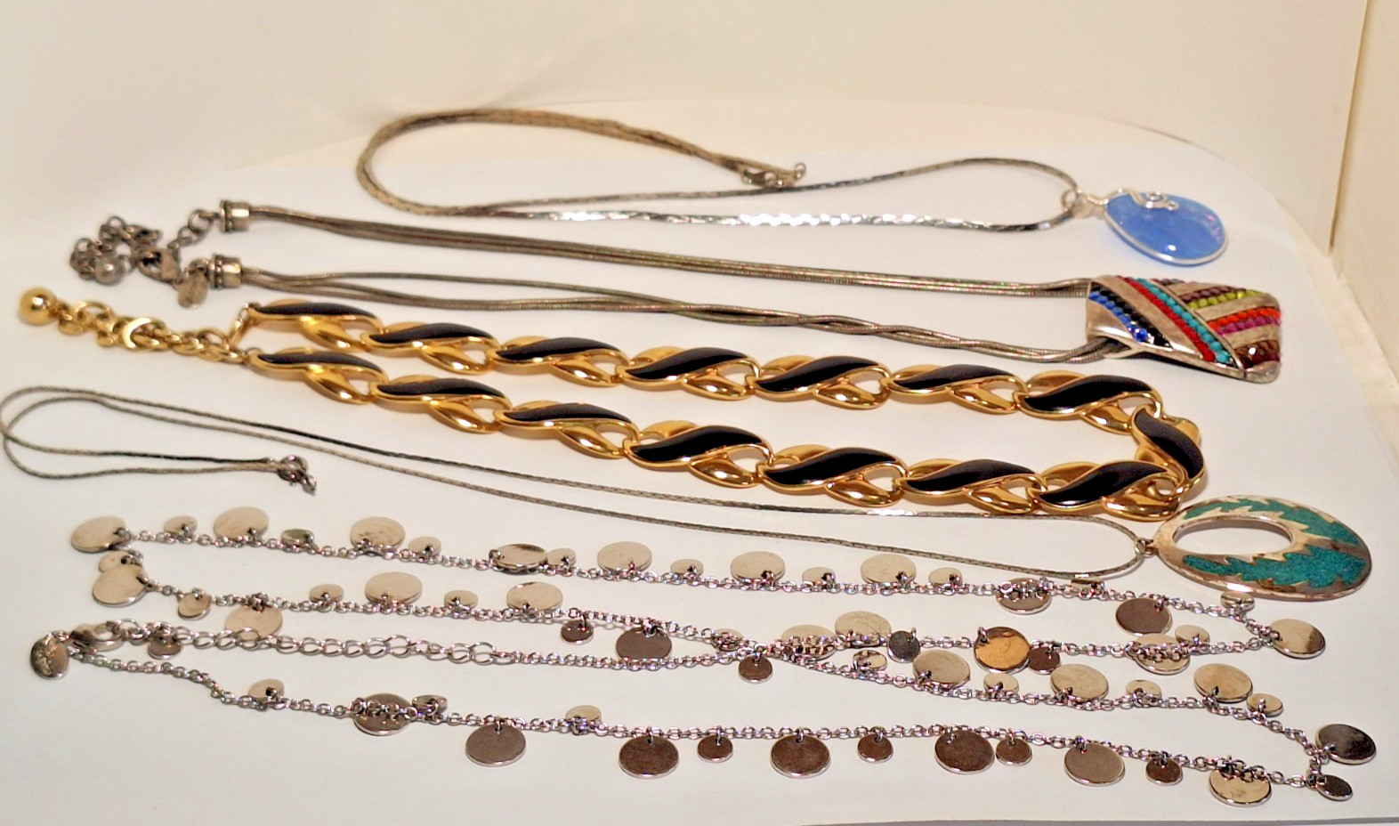 Lot of 5 Branded, Unbranded Fashion Necklaces & 1 With Sterling Silver Pendant