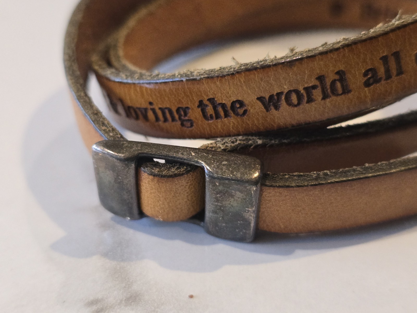 Inspirational Leather Wrap Bracelet Quote Cuff Brown Adjustable Hero Dragon 1117