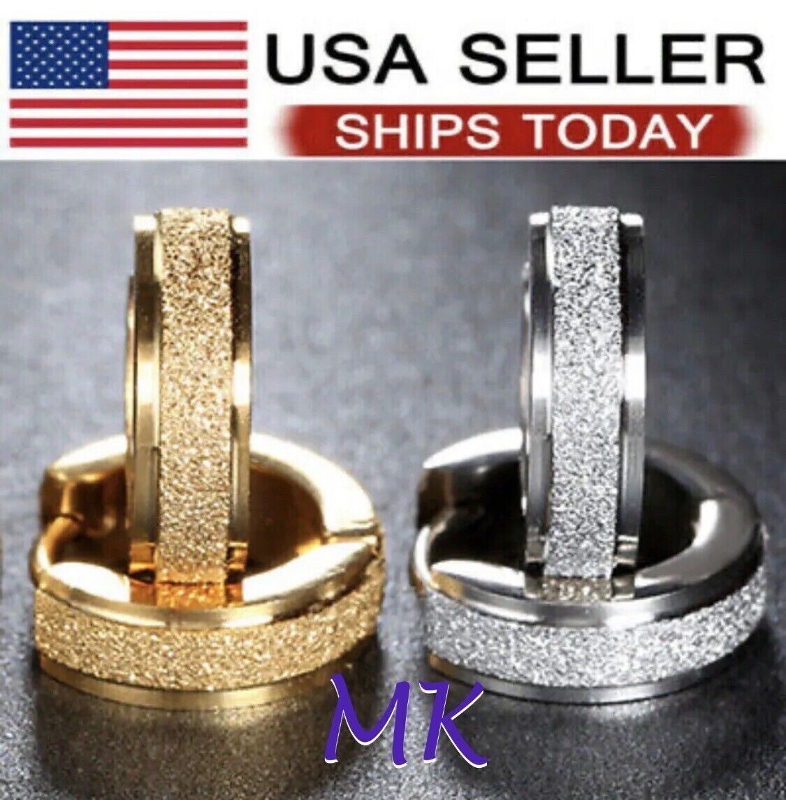 Huggie Hoop Earrings Gold Silver Stainless Steel Men Women – Pair