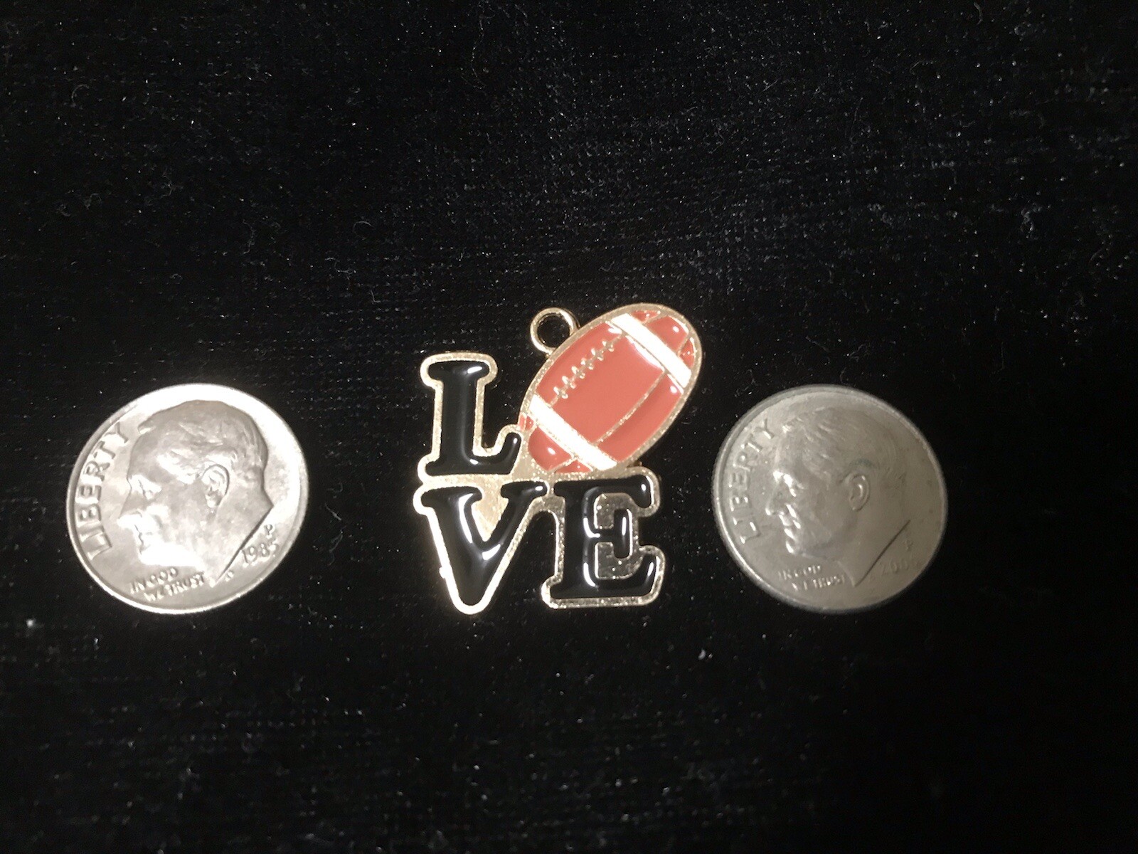 Love Football O In Love Football Enamel Necklace Pendant Charm C32