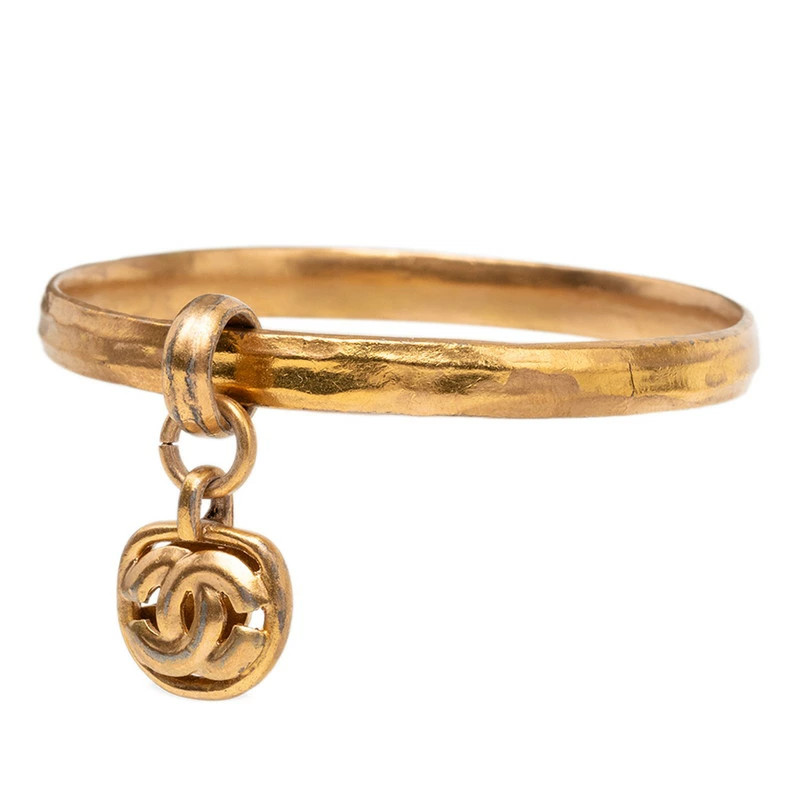 Chanel Coco Mark Vintage Bangle 96P Stamp Gold Plated Wrist Size 19.5 cm Women’s