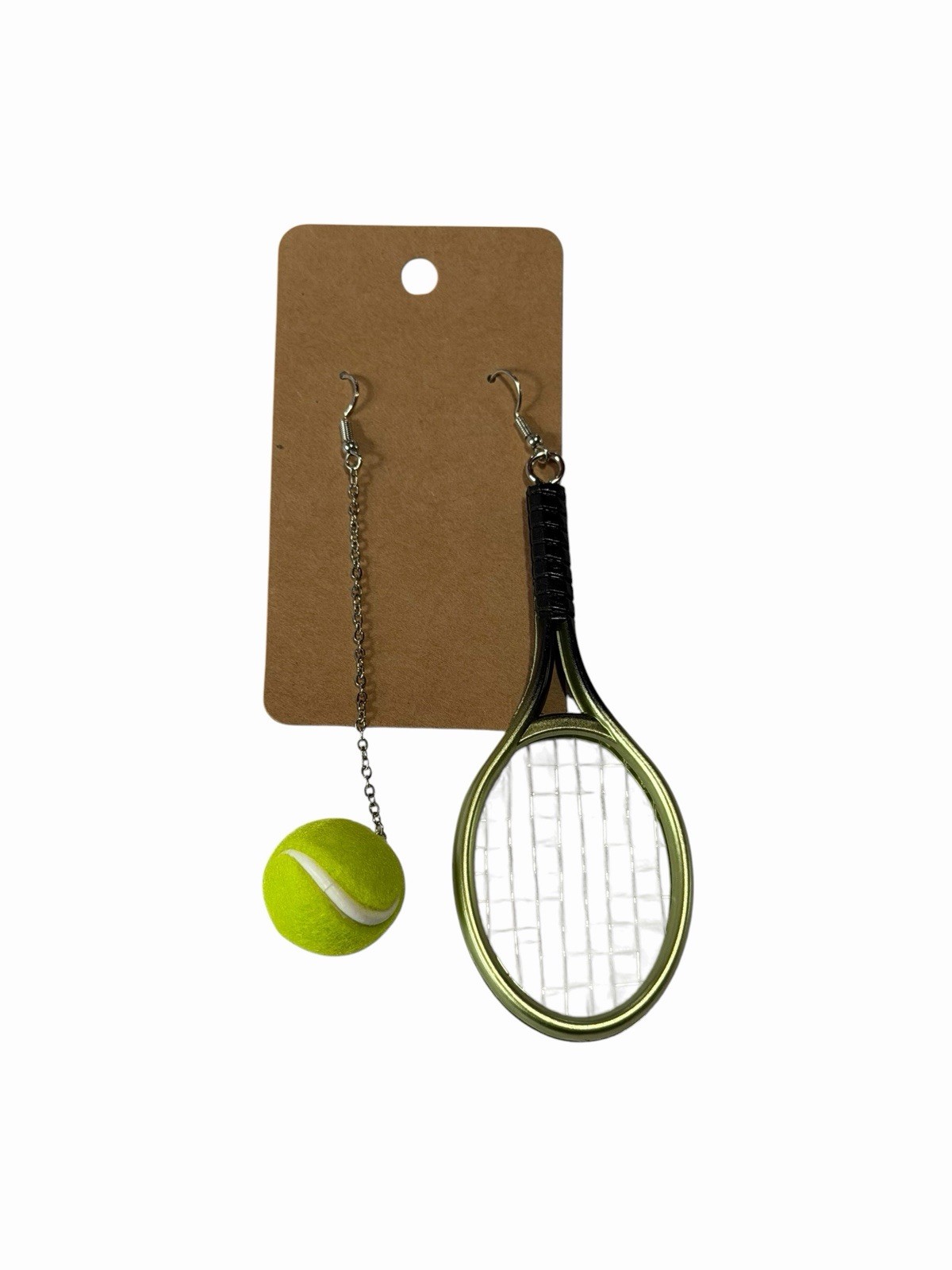 New Novelty Fashion Earrings large tennis ball and racket dangle light weight