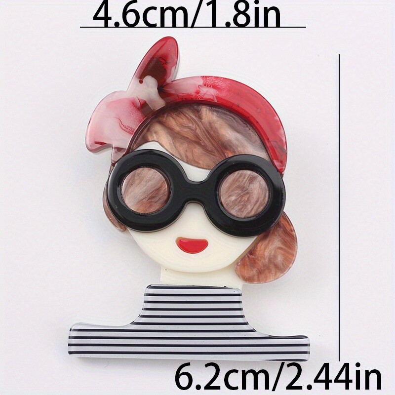 Acrylic Modern Lady Girl Fashion Brooches Women Men Lapel Pins Jewellery Gift