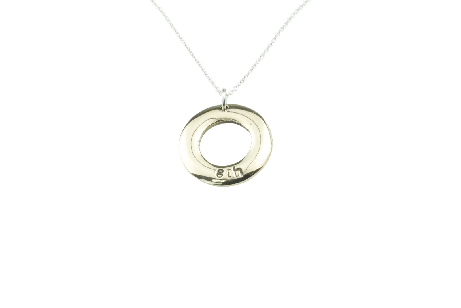 8th Anniversary Bronze Pendant Hoop Gift UK