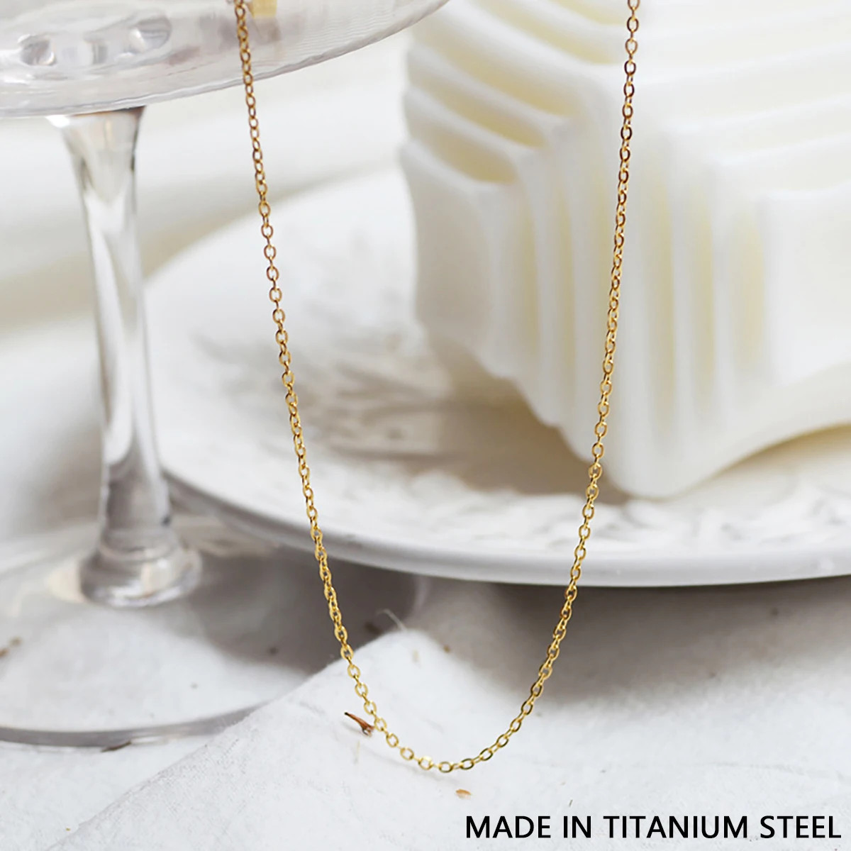 Gold Plated Star Eye Pendant Necklace Natural Stone Square Chain