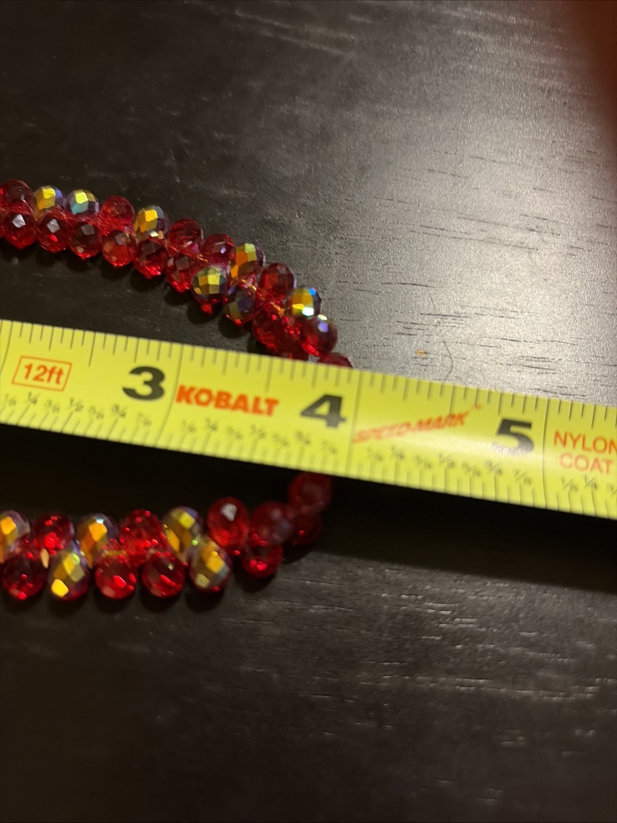 Aurora Borealis Blingy Red Beaded Bracelet Women Shiny Stone Adjustable Jewelry