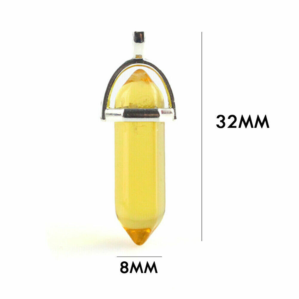 16/32/48PC Natural Quartz Crystal Point Chakra Healing Gemstone Necklace Pendant