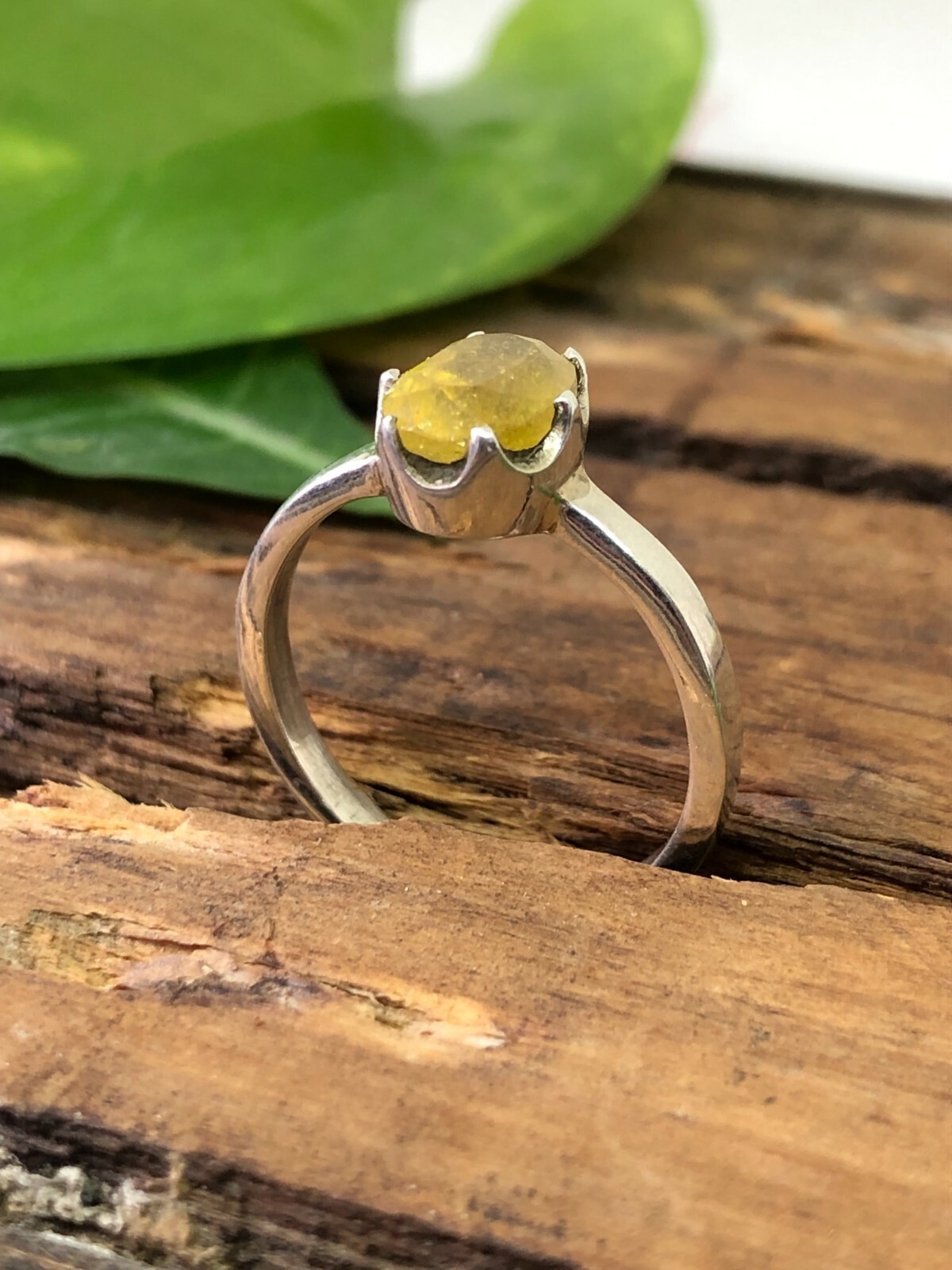 Luster Yellow Sapphire Solid 925 Sterling Silver Eternity ring For Him/ Her 9119