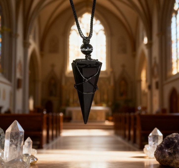 Hand-Polished Black Tourmaline Pendant High-Quality Crystal Point Spiritual Gift