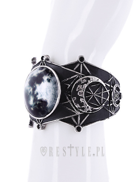 Restyle Moon Geometry Luna Gothic Punk Crescent Matte Black Jewelry Bracelet
