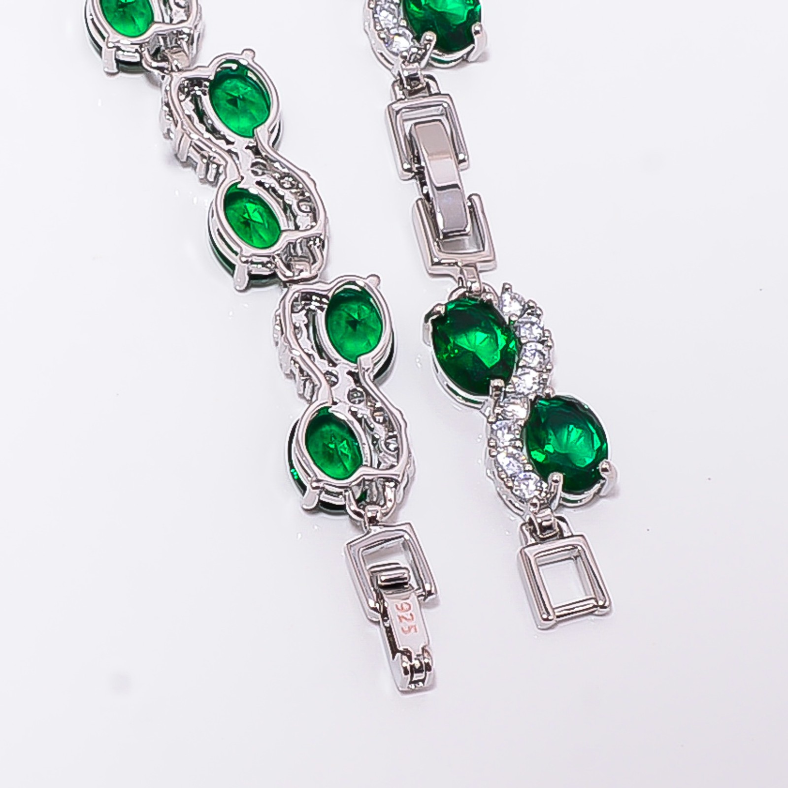 Chrome Diopside, CZ 925 Sterling Silver Adjustable Bracelet 7-8″ B132352