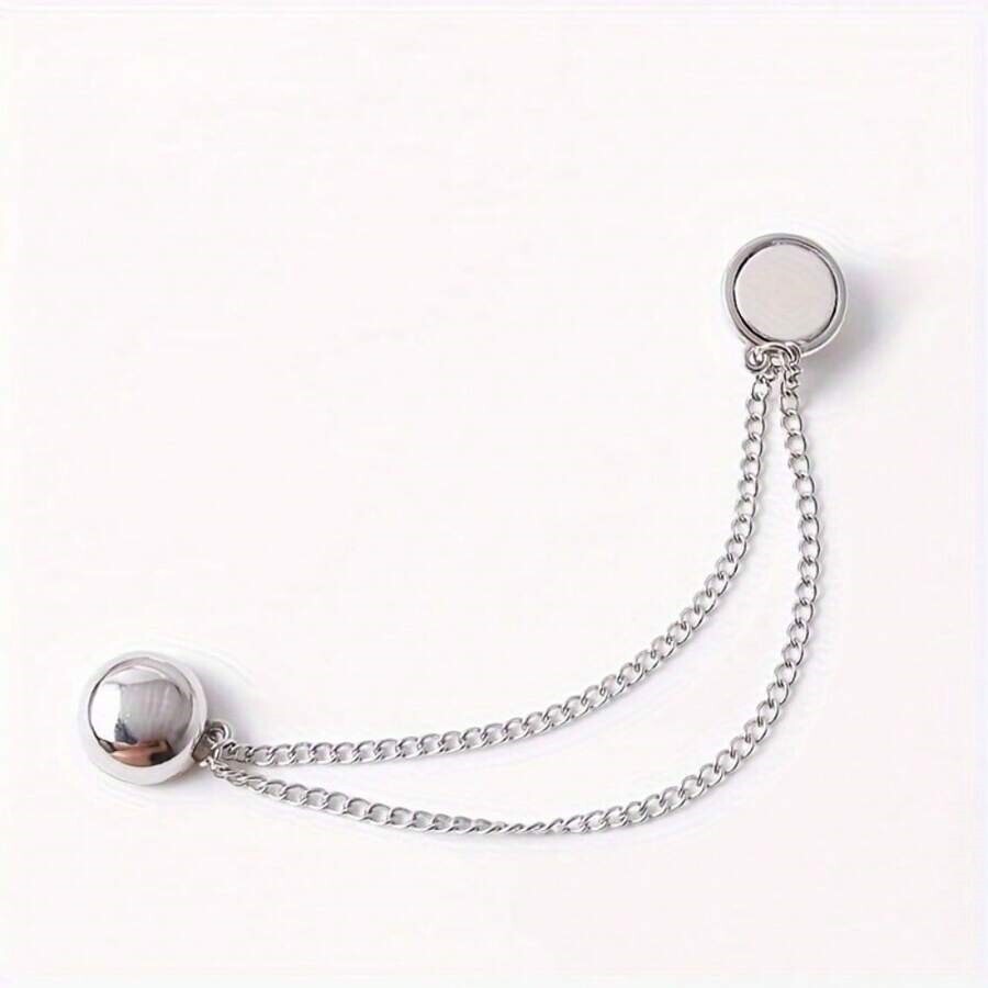3Pcs Multi-Function Magnetic Clothing Clips with Chain Shirt Ties Clip for Women
