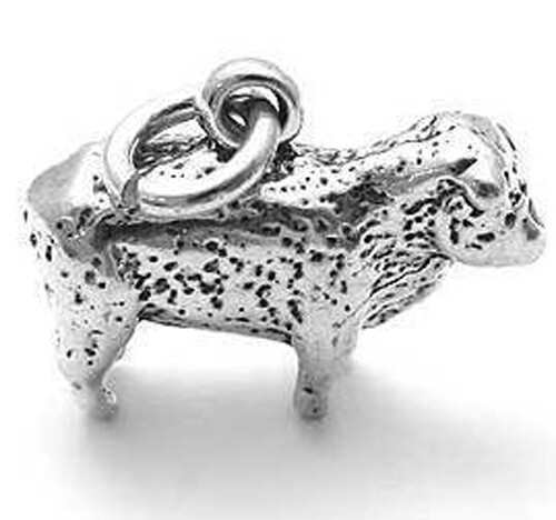 925 Sterling Silver 3D Heavy Sheep Charm