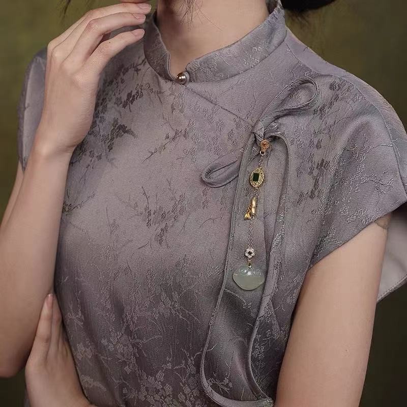 Chinese Style Long Tassel Brooch, Qipao Horse Face Skirt Waist Pendant