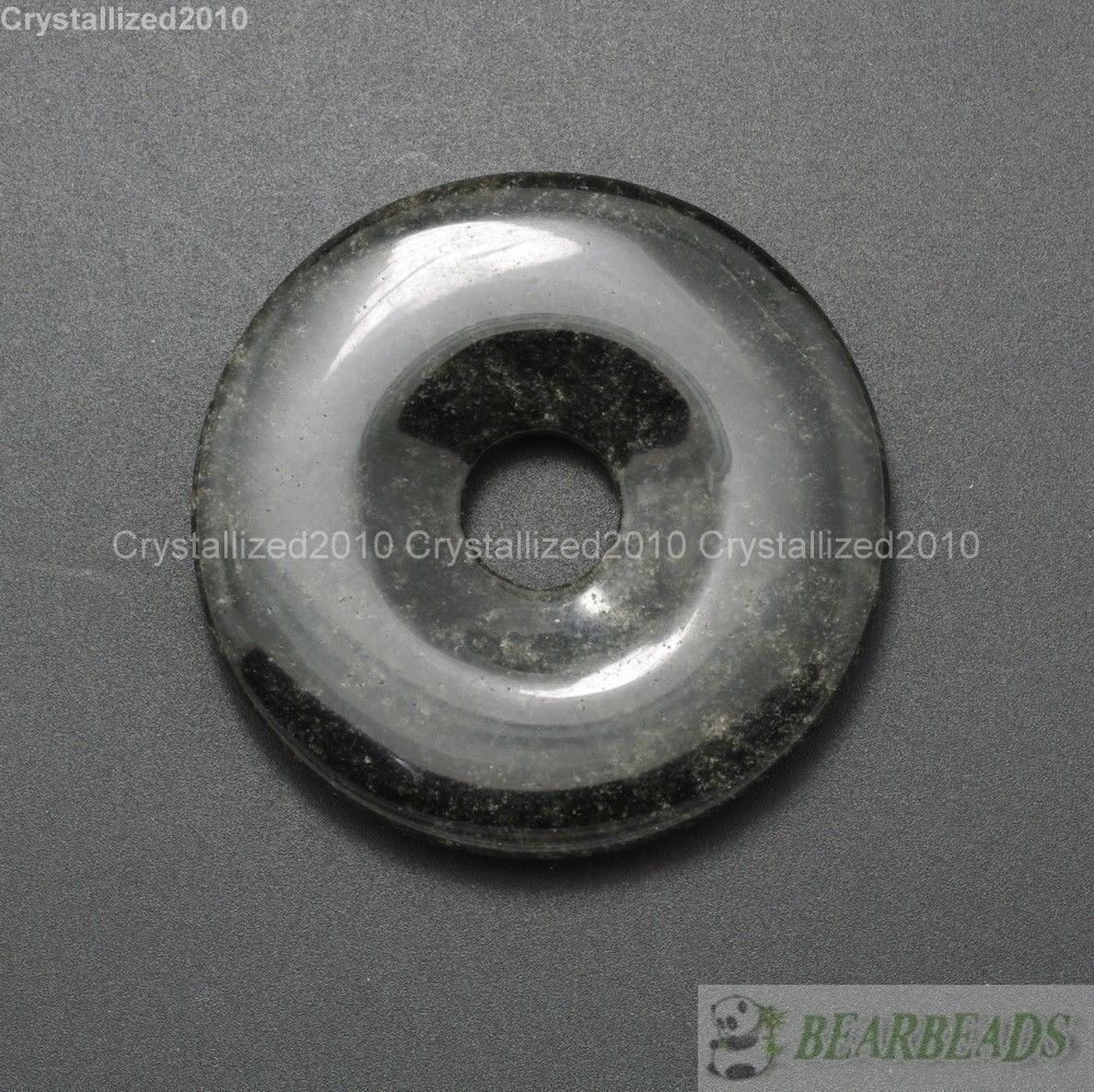 Natural Gemstone Round Donut Ring Pendant 50mm Beads Necklace Earring Jewelry