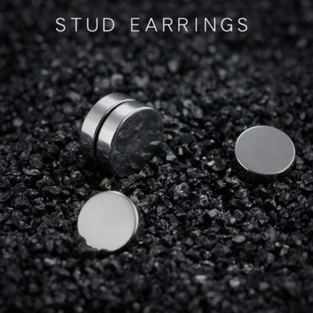 WAINIS 12 Pairs Magnetic Earrings Stainless Steel Non-Pierced Men Women