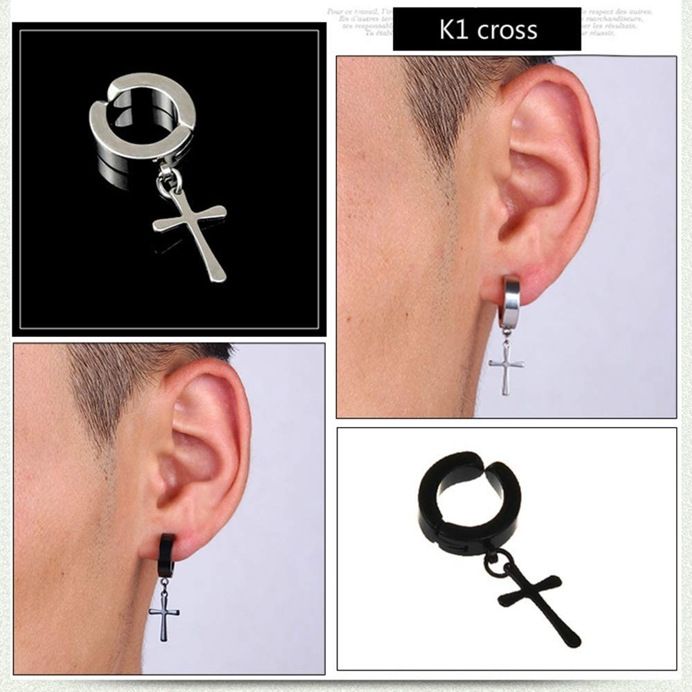 WAINIS 12 Pairs Magnetic Earrings Stainless Steel Non-Pierced Men Women