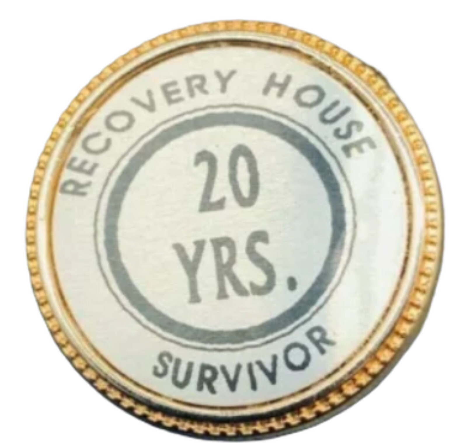 Vintage Recovery House Survivor 20 Years Collectable Lapel Pin RARE!