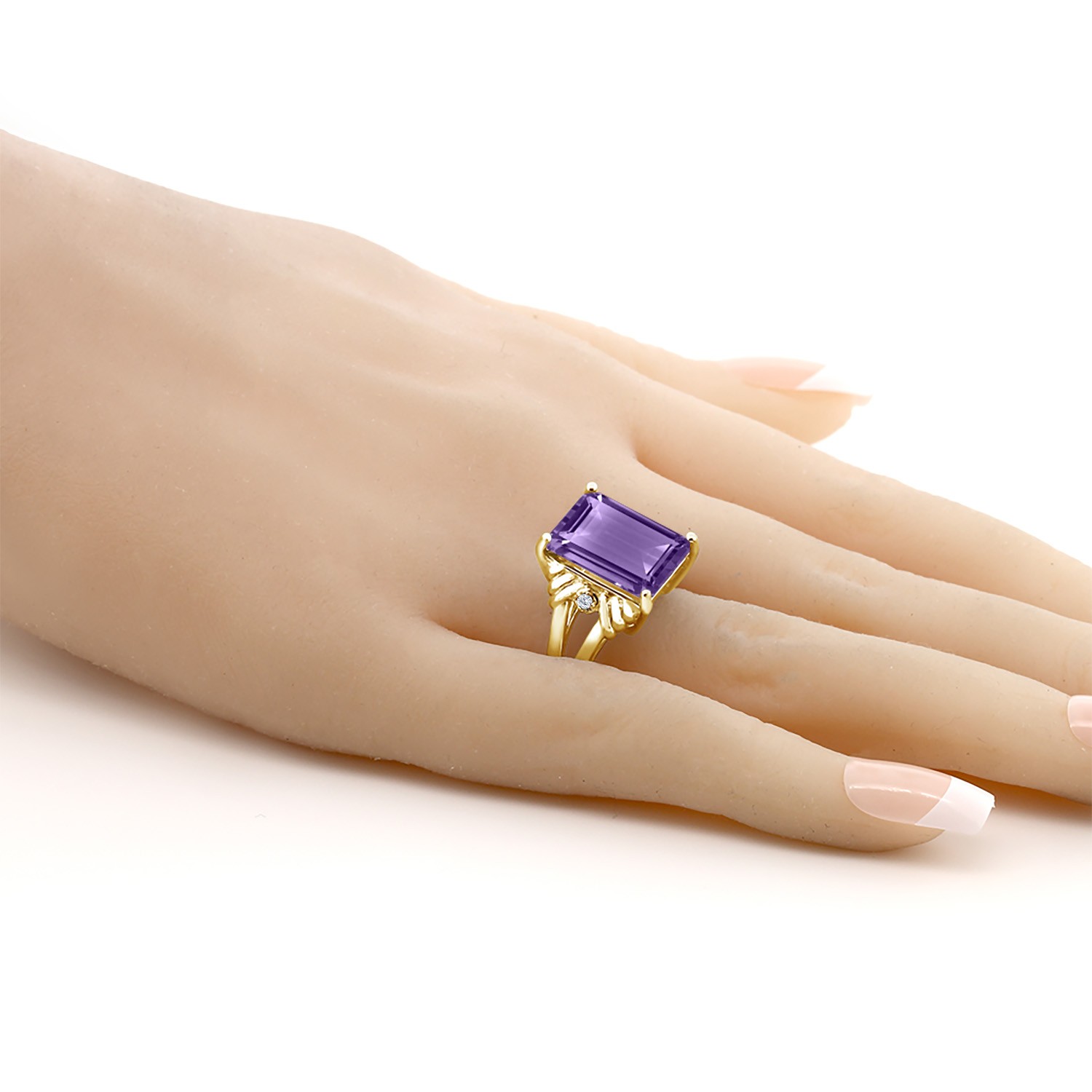 5-10 Cttw Gemstone Birthstone & White Moissanite Ring For Women | 18K Yellow