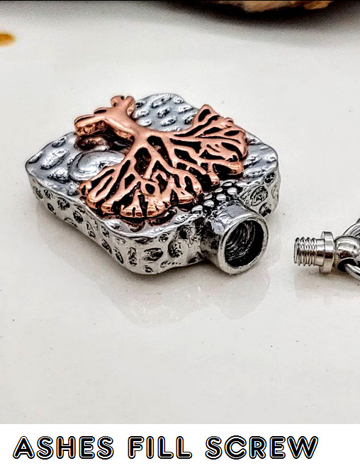 CREMATION URN TREE Pendant On 20″ 925 Sterling Silver Necklace Women Men Jewelry