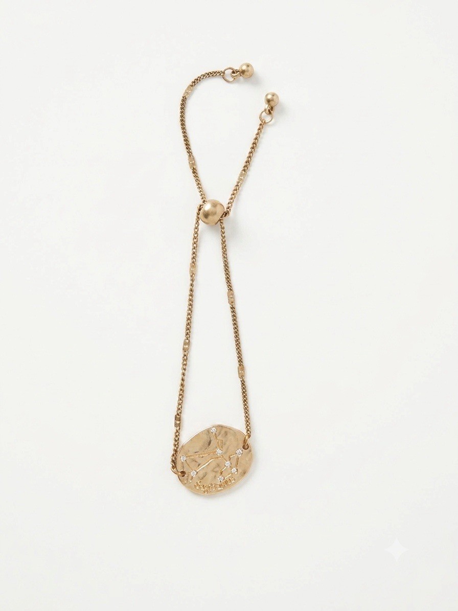Anthropologie Sagittarius Constellation Bolo Bracelet Gold Adjustable Zodiac