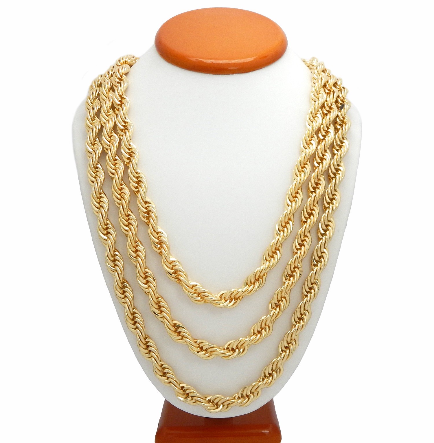 Men’s Hip Hop Hollow 10mm 24″ 30″ 36″ Rope Chain Necklace