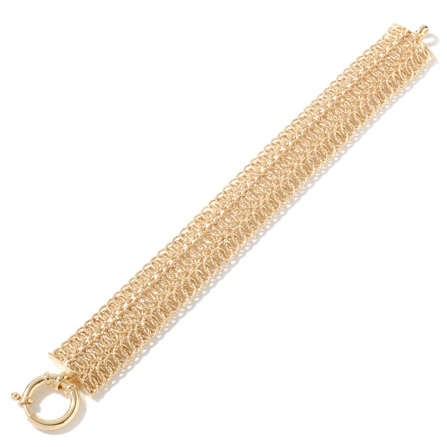 Technibond Infinity Link Bracelet 14K Yellow Gold Plated Sterling Silver 925