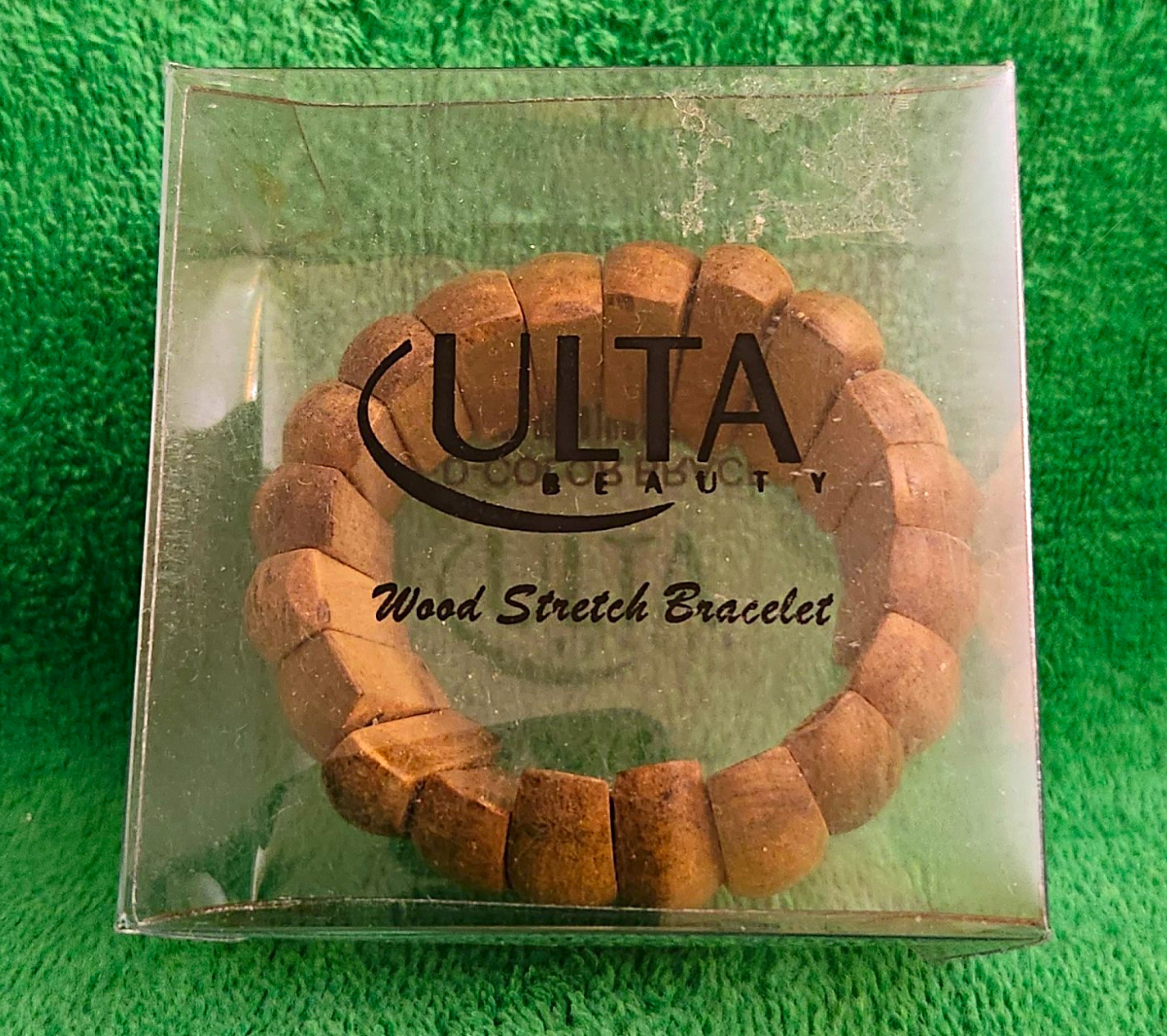 ULTA Brown Wood Beaded Stretch Bracelet Round Beads No Closure