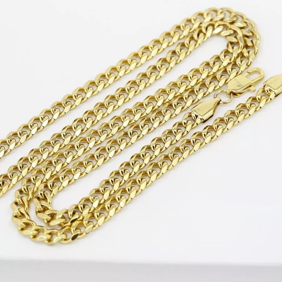 Men’s 20″ Stainless-Steel Gold Cuban Chain.CZ JESUS Face 53mm Solid Pendant*Box