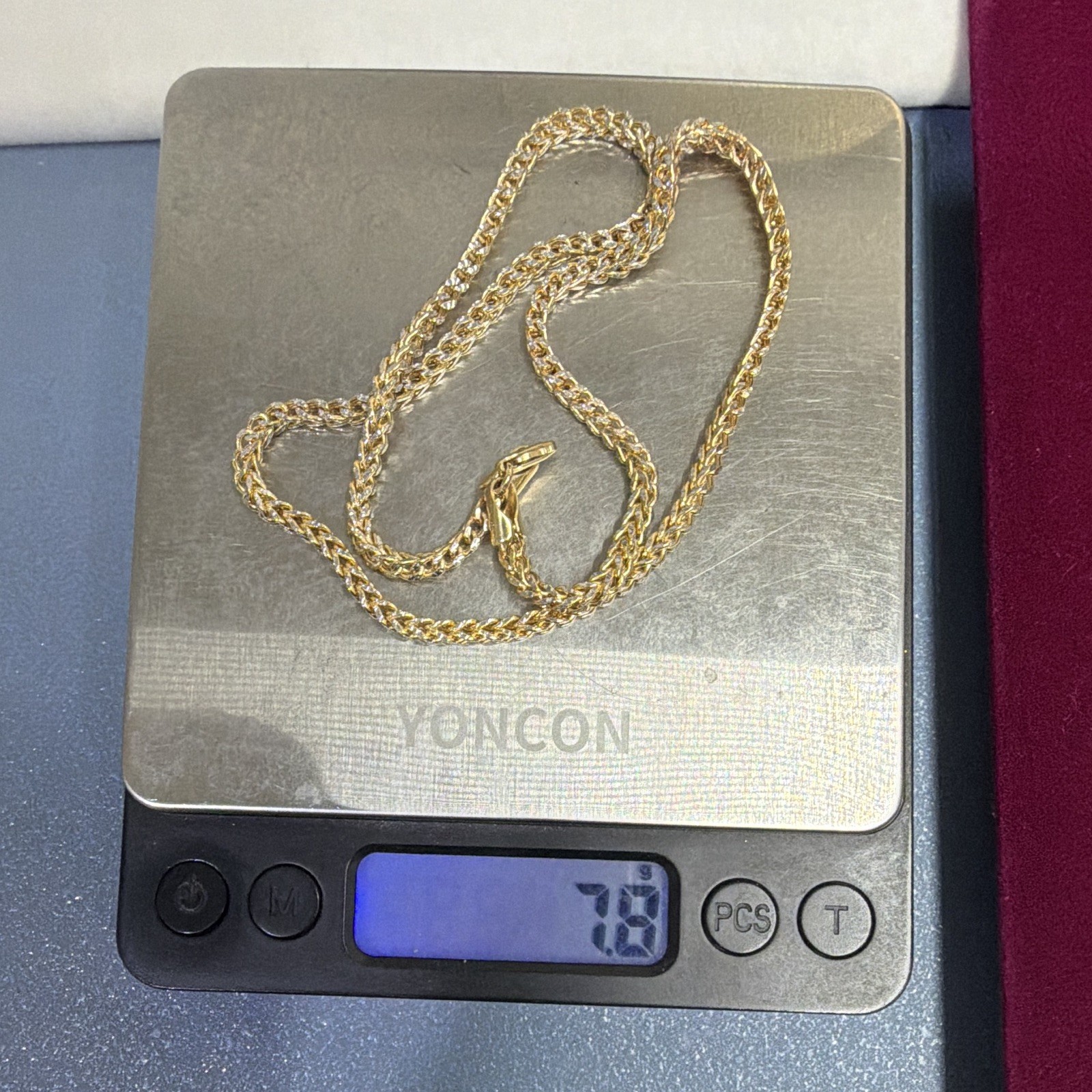 10K Two Tone Gold Franco Chain, Lobster Clasp, 17 in, 2.81 mm, 7.8 grams