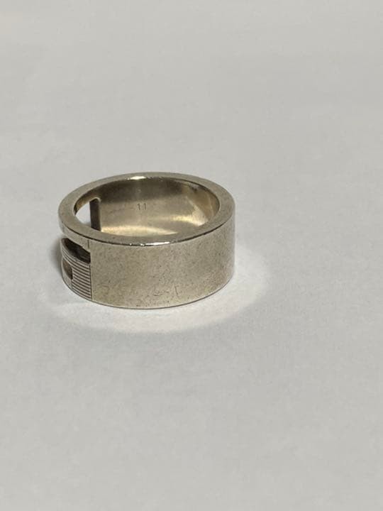 GUCCI Silver Ring Size 11 Wide 0.8cm Thick 0.2cm Used Jewelry