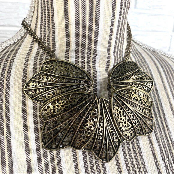 Antique Gold Statement Necklace Great Stocking Stuffer Gift Idea
