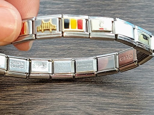 Persona Links Casa D’Oro Italy Stainless Steel Link Stretch Charm Bracelet Italy