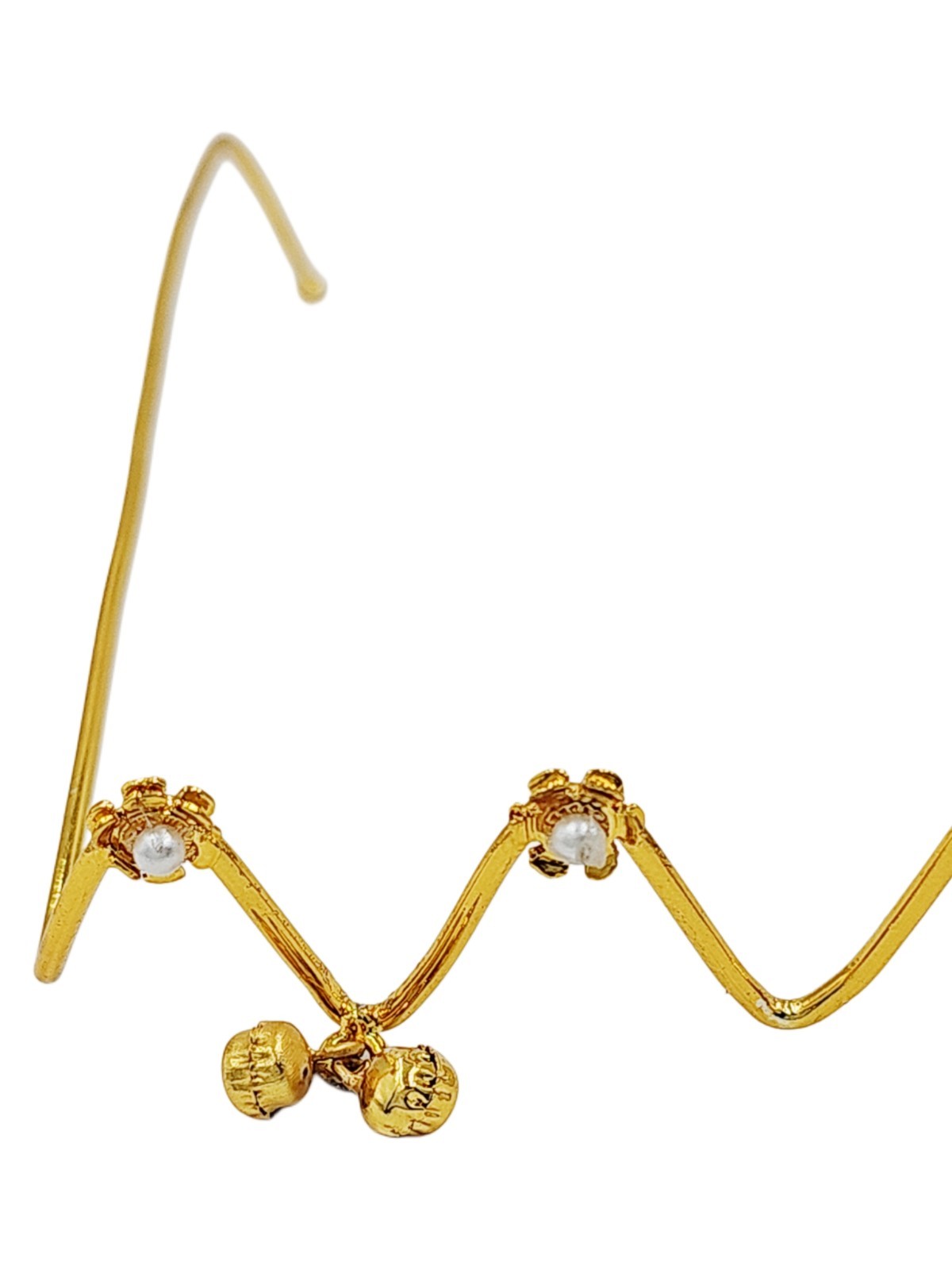 Gold Wire Pearl Wave Face Jewelry Handmade Boho Statement Eye Accessory Facelet