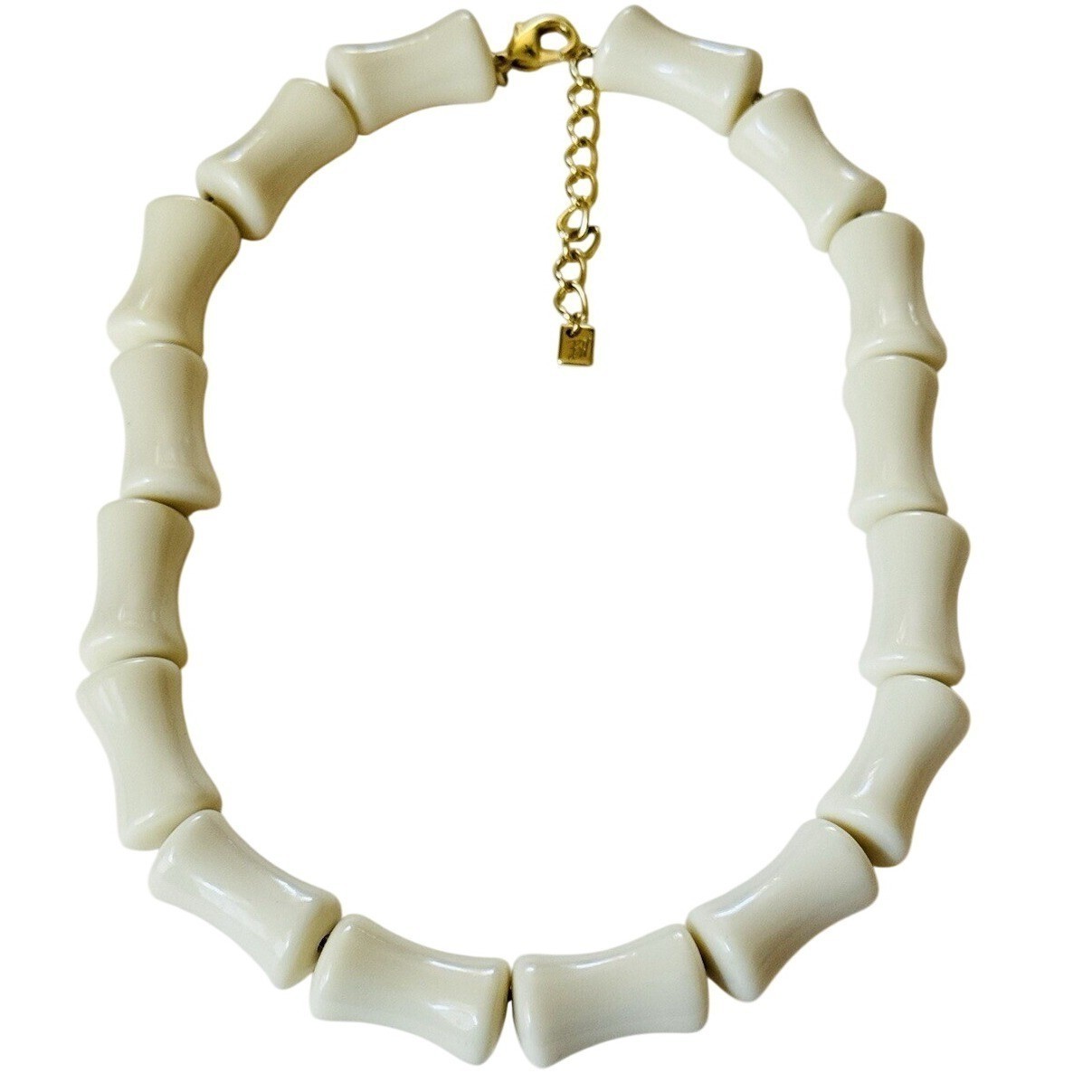Butler Wilson BW Necklace Tiki Bar Lucite Bamboo Beads Chunky Statement Summery