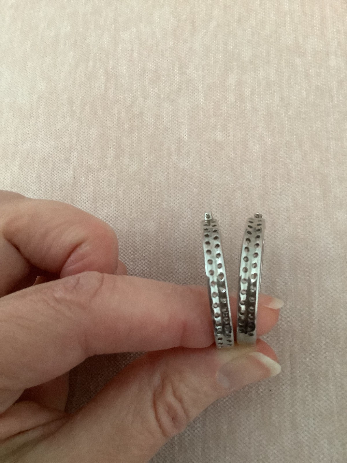 Victoria Wieck 925 Silver Canary Yellow & White CZ Inside Outside Hoop Earring