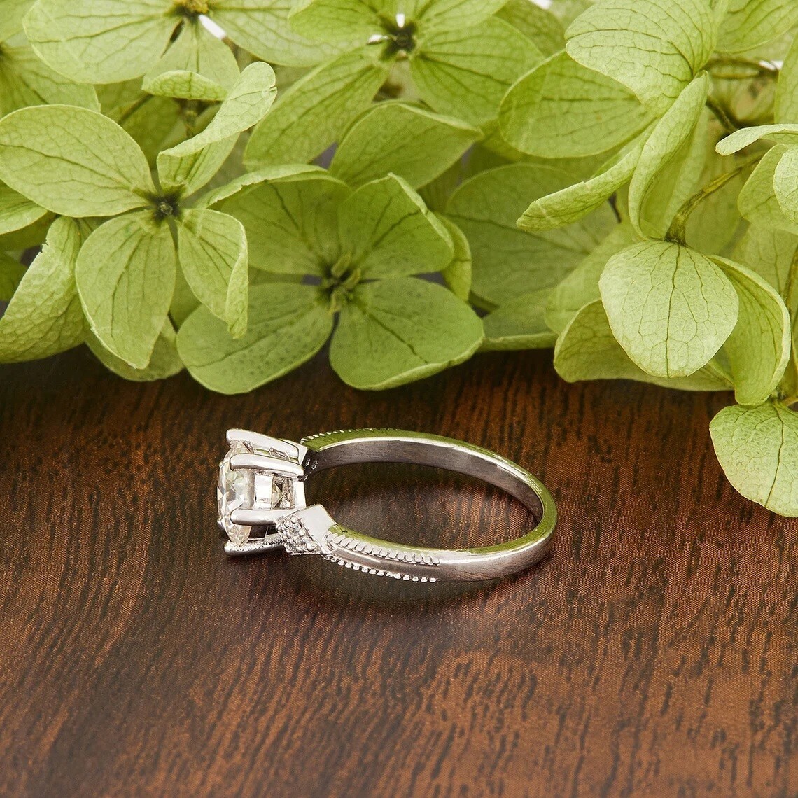 1.50Ct Round Cut Simulated Diamond Stunning Wedding Ring 14k White Gold Plated