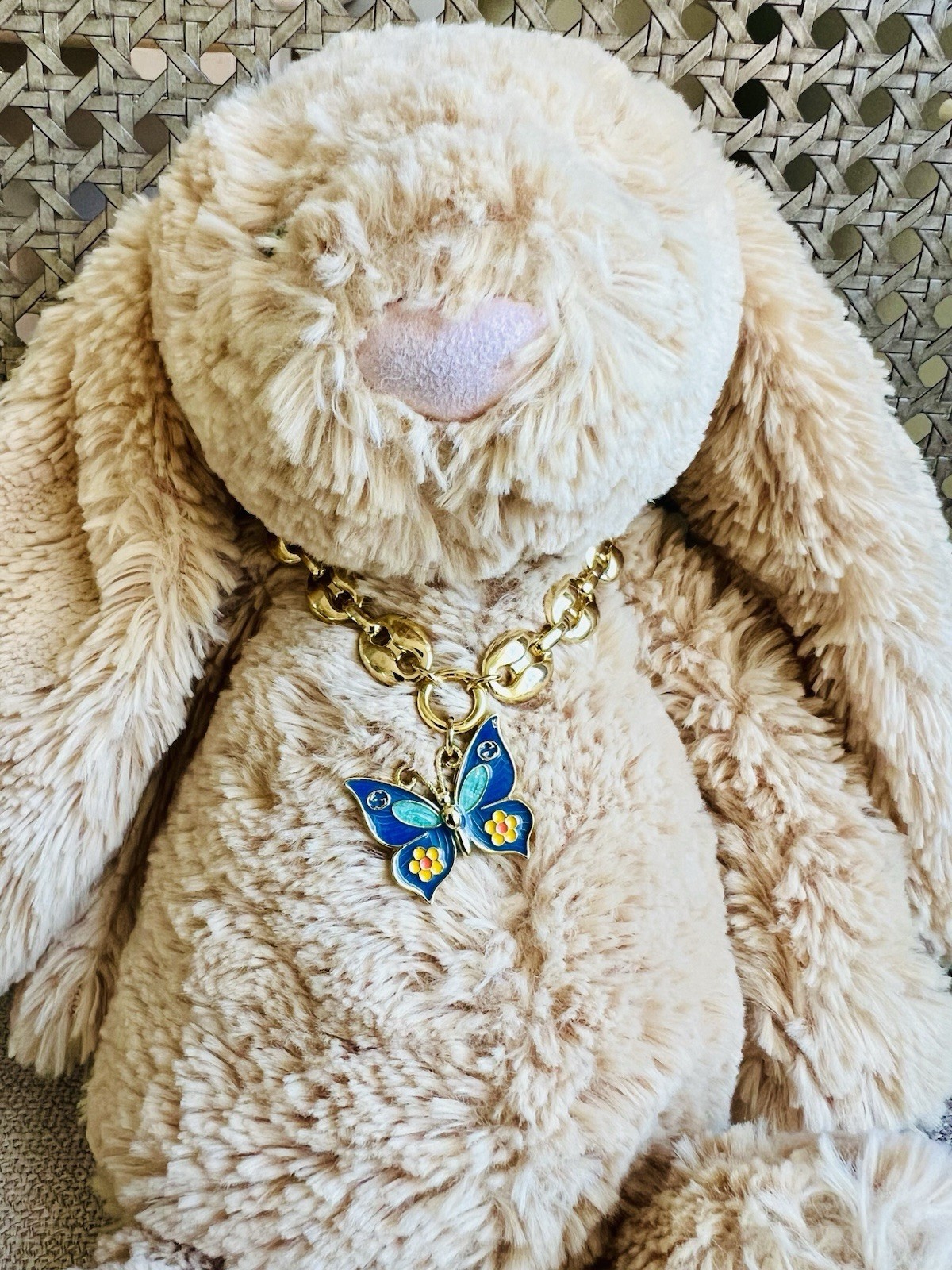 Upcycled Gucci Butterfly Zipper Pull On Unbranded Chain